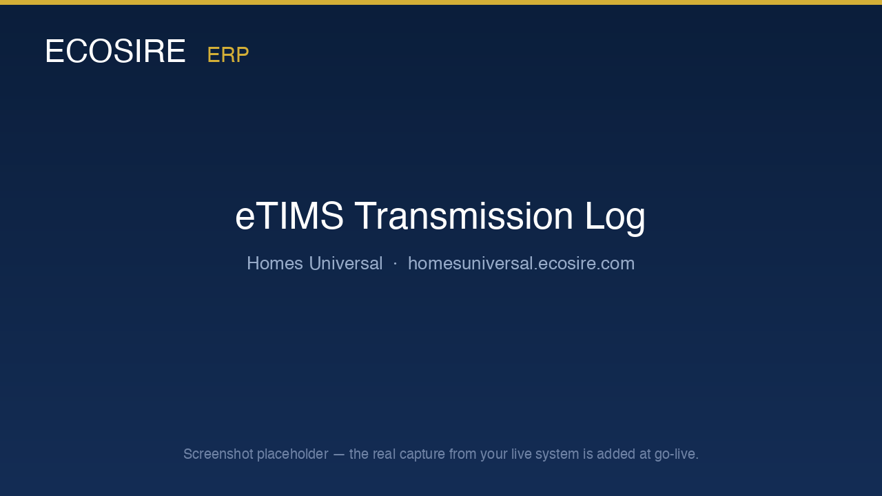 eTIMS Transmission Log list