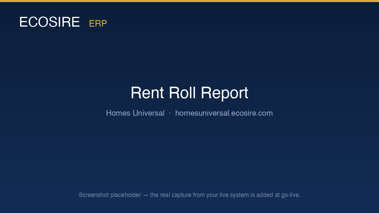 Rent Roll report